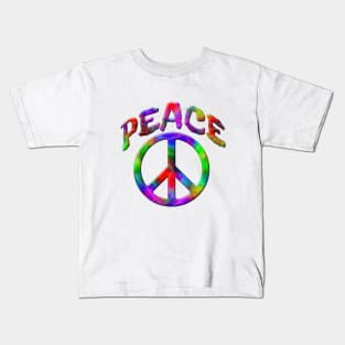 Tie Dyed Peace with Sign Retro Design Kids T-Shirt